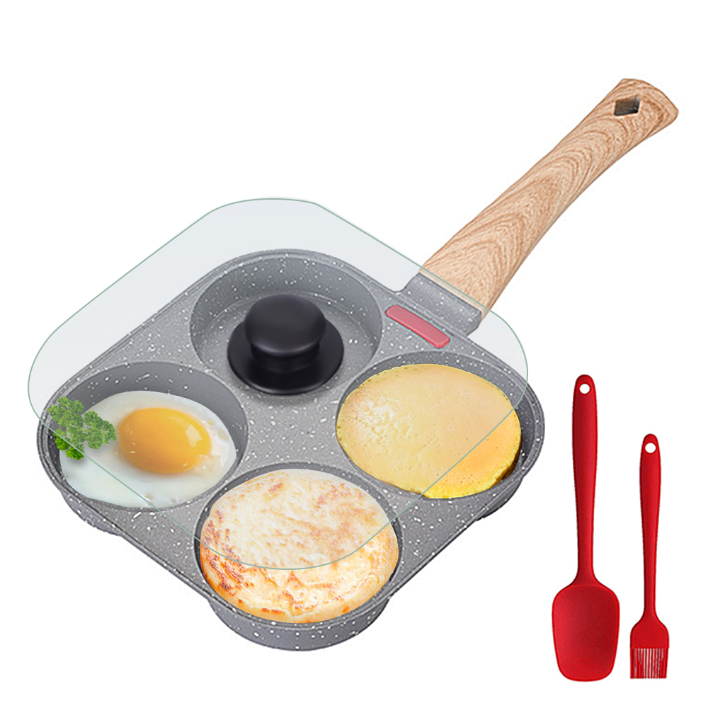 Mini Pancake Griddle - Sartén antiadherente para 4 huevos con